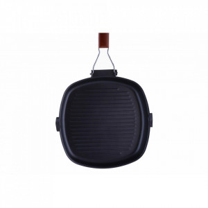 Tigaie grill din fier cu maner pliabil, dimensiune 28 x 28 cm - Img 3