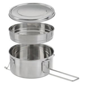 Caserola alimentara din otel inoxidabil, 2 compartimente, dimensiune 15x9 cm, capacitate 1 L - Img 2