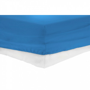 Cearceaf de pat cu elastic Heinner Home, 180x200 cm, Bumbac 100%, Albastru