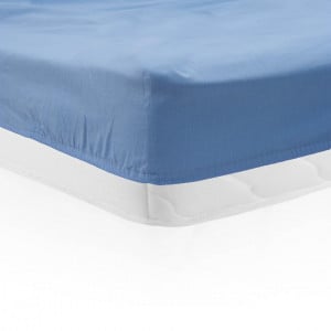 Cearsaf de pat cu elastic, dimensiune 90x200 cm, bumbac 100%, Albastru, Heinner HR-SHEET90-BLU - Img 2