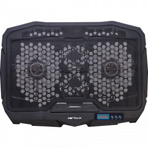 Cooler laptop Serioux NCP025, 10-17.3", 1200 rpm 4 ventilatoare, 2 x USB, Iluminare LED, Negru - Img 3