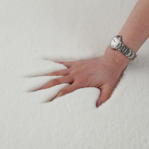 Covor shaggy soft blanita 50 x 90 cm, Alb FRUG90-WHT - Img 2