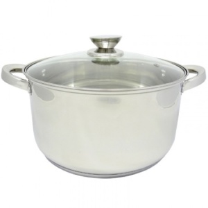 Cratita din inox cu capac din sticla, capacitate 10 l, baza inductie, fundu dublu, DAR 19004 - Img 2