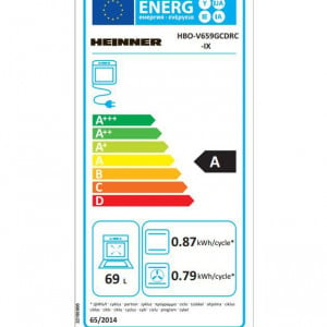 Cuptor incorporabil Heinner HBO-V659GCDRC-IX, 69 l, 9 functii, Multifunctional, Grill, Ventilatie, Timer, Display touch, Perete catalitic, Butoane pop-up, Clasa A, Inox - Img 3