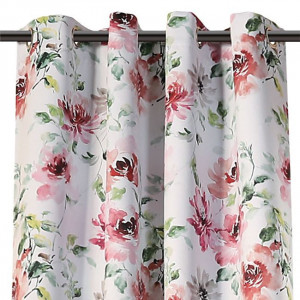 Draperie decorativa cu inele, dimensiune 140x260 cm, Floral - Img 2