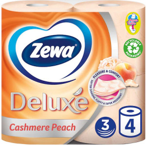 Hartie igienica Zewa Deluxe Cashmere Peach, 3 straturi, 4 role