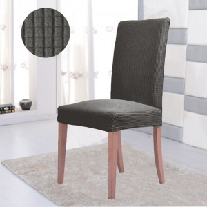Husa pentru scaun decorativa, elastica gri cu carouri