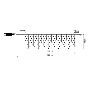 Instalatie de lumini LED tip perdea, lumina calda, 100 becuri, dimensiune 500x45 cm, extensibila, IP 44 - Img 3