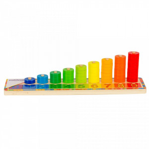 Jucarie cuburi lemn Momki MKBI1561664 - Invatam sa numaram, Multicolor