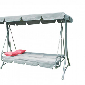 Leagan/balansoar cu spatar rabatabil Heinner, 3 locuri, 238x122x180cm, gri - Img 2