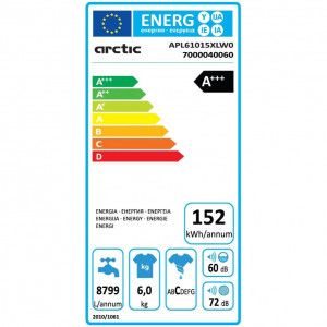 Masina de spalat rufe Slim Arctic APL61015XLW0 , 6 kg, 1000 RPM, Clasa E, ExtraSteam, XL Door, Alb - Img 5