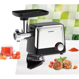 Masina de tocat Heinner DualSteel HMG-2100BKS3, 2100W, 1.8 kg/min, 2 viteze + Reverse, accesoriu rosii, accesorii kibbe si carnati - Img 3