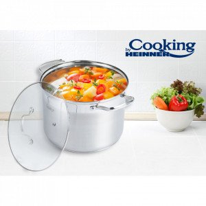 Oala cu capac, Cooking by Heinner Rina, Capacitate 10L, 26X19 cm, Inox - Img 4