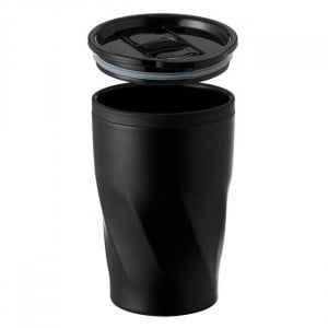 Pahar termos cu carcasa metalica si exterior din plastic, 350 ml, 8.5x13 cm, Negru - Img 3