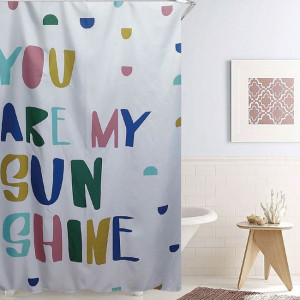 Perdea pentru dus, dimensiune 180x180 cm, 12 inele, You are my sunshine