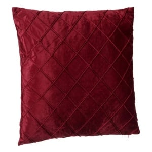 Perna decorativa catifelata, dimensiune 45x45x10 cm, Bordo