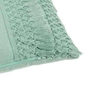 Perna decorativa macrame, dimensiune 50 x 30 x 13 cm, Verde menta - Img 4