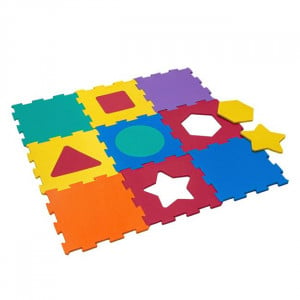 Puzzle modular pentru podea, moale si antiderapant, contine 9 piese, Forme geometrice - Img 2