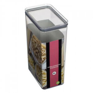 Recipient din plastic cu capac pentru alimente, dimensiune 16.5x10.5x27 cm, capacitate 4 L - Img 2