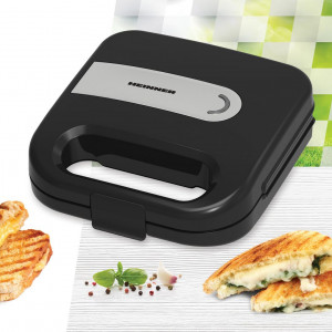 Sandwich maker HEINNER ELITESNACK SM-K750FSBK, 750w, capacitate 2 sandwich-uri, placi antiadezive fixe tip sandwich, negru - Img 4