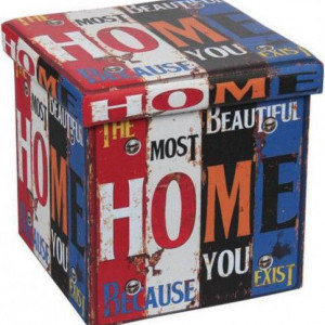Taburet pliabil cu spatiu depozitare Heinner Home, model Home I, Multicolor - Img 1