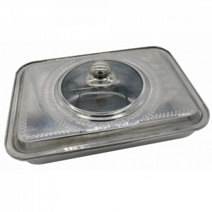 Tava cuptor Cooking by Heinner, cu capac, Inox, 35x26x7cm - Img 3