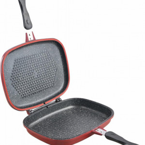 Tigaie grill dubla din aluminiu, 32x24x7.5 cm, EASY COOK RED - Img 3