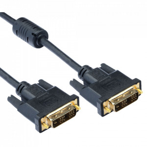 Cablu video Serioux SRXC-C2.0M01, DVI-D tata - DVI-D tata, 2m, Negru