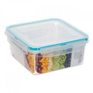 Caserola alimentara din plastic cu capac, inchidere etansa, capacitate 1.3 L, dimensiune 16.5x16.5x7.5 cm - Img 2