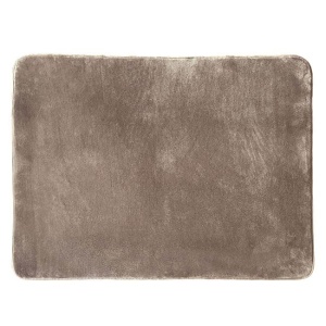 Covor decorativ de flanel, dimensiune 110 x 90 cm, baza anti derapanta, Taupe