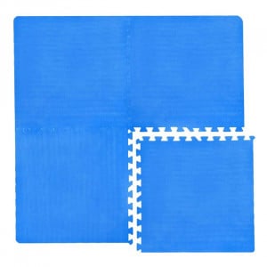 Covor puzzle modular moale, setul contine 4 buc, antiderapant, Albastru