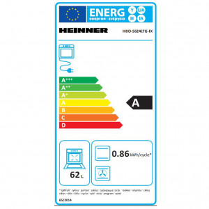 Cuptor incorporabil Heinner HBO-S624LTG-IX, Static, Capacitate 62L - Img 6