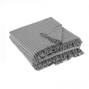 Cuvertura decorativa pentru canapea 3 locuri, dimensiune 280x180 cm, Dungi Gri - Img 2