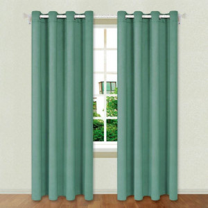 Draperie decorativa din stofa cu inele, dimensiune 140x260cm, Verde menta