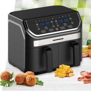 Friteuza dubla cu aer cald Heinner HAF-KDB1700BK, 1700W, capacitate 8.5L, Negru - Img 3