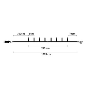 Instalatie de Lumini cu 200 de becuri LED Clipitoare, lungime 13.05 m extensibila, lumina calda, IP44 - Img 2