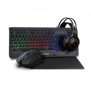 Kit Gaming 4 in 1 Serioux KAYEL4IN1, Tastatura, Mouse, Casti si Mousepad