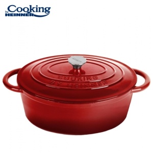 Oala cu capac Cooking by Heinner Red Line, fonta emailata, 33.5 x 26 x 12 cm, 6 L, HR-KN-SM28OV - Img 4