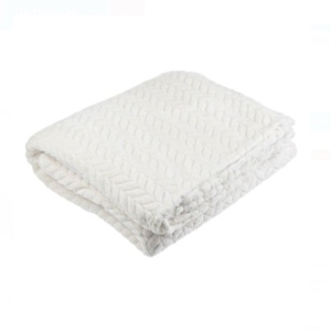 Patura catifelata calduroasa, dimensiune 220 x 150 cm, Ecru