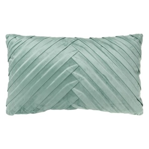 Perna decorativa catifelata, dimensiune 50x30x10 cm, model reliefat, Verde menta - Img 2