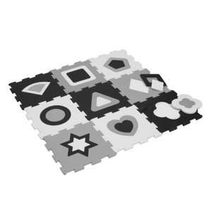 Puzzle modular de podea pentru copii din spuma moale, forme geometrice, 9 piese - Img 2