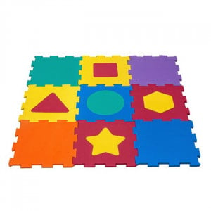 Puzzle modular pentru podea, moale si antiderapant, contine 9 piese, Forme geometrice - Img 3