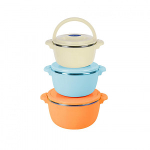 Set 3 caserole termice Cooking by Heinner, Nova, 2 - 4 - 6 L, Orange - Img 2