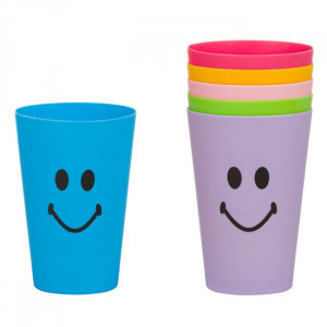 Set 6 pahare din plastic, 350 ml, Smile