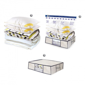 Set sac pentru vidat pilote si paturi 70x105x50 cm cu husa depozitare 50x65 x15 cm - Img 1