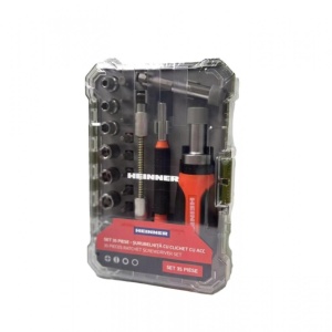 Set surubelnita cu clichet, 35 piese, Heinner PCSS019