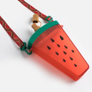Sticla cu pai si curea, capacitate 350 ml, Felie de pepene - Img 3