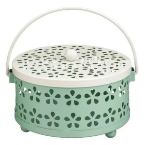 Suport metalic pentru spirale anti tantari, dimensiune Ø15x9cm, Verde Menta