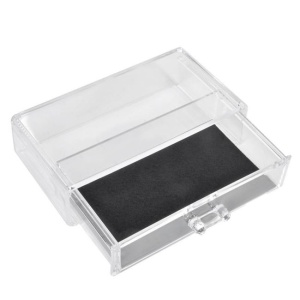 Suport organizator pentru bijuterii din plastic, dimensiune 18 x 10 x 5 cm, Transparent - Img 1