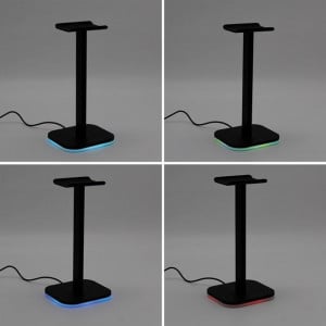 Suport pentru casti, lumini RGB, 20.5 cm, Negru - Img 5